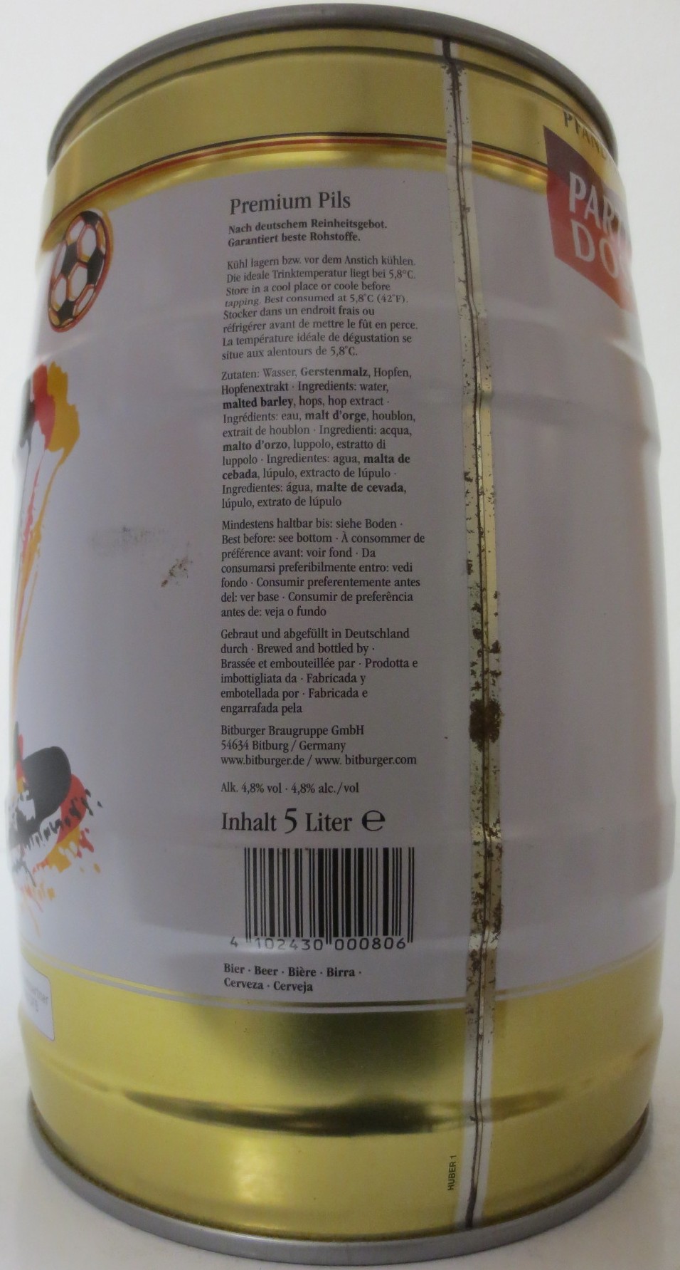 Bitburger Premium Pils (football 2014) (5L) Nr.1 