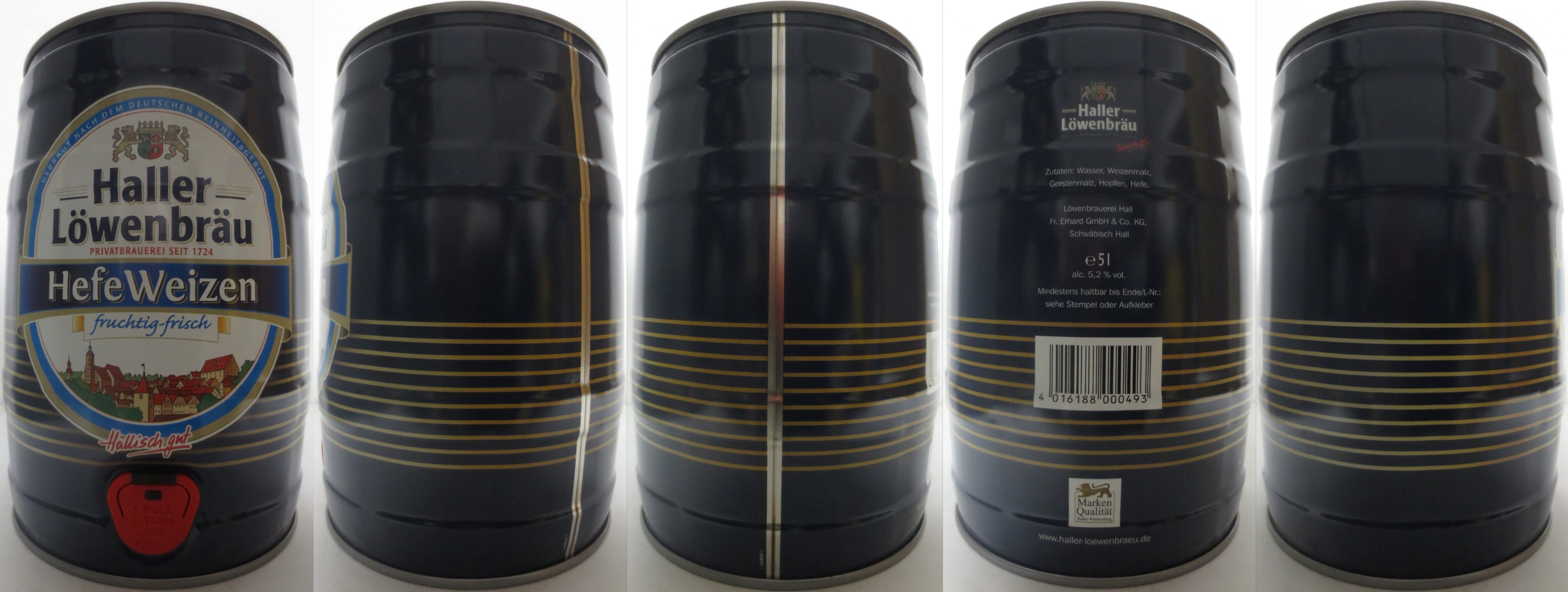 Haller Löwenbräu Hefe Weizen fruchtig-frisch (5L) Nr.1 