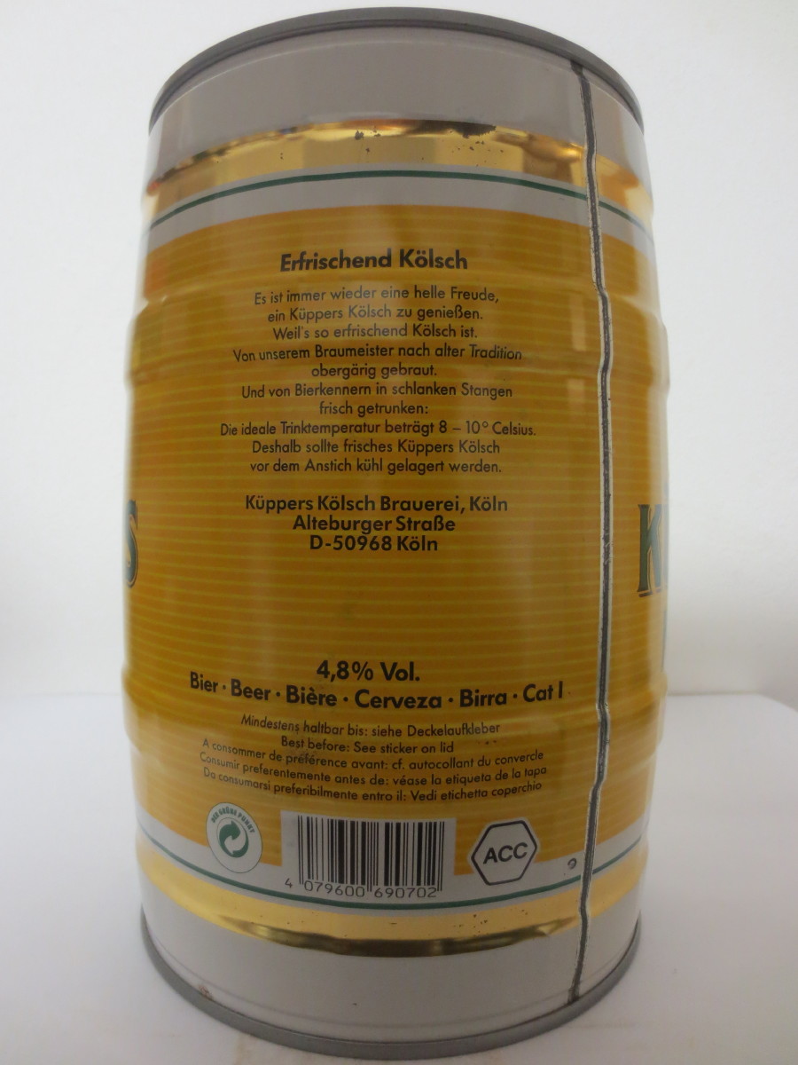 KÜPPERSCH KÖLSCH ERFRISCHEND UND BEKÖMMLICH