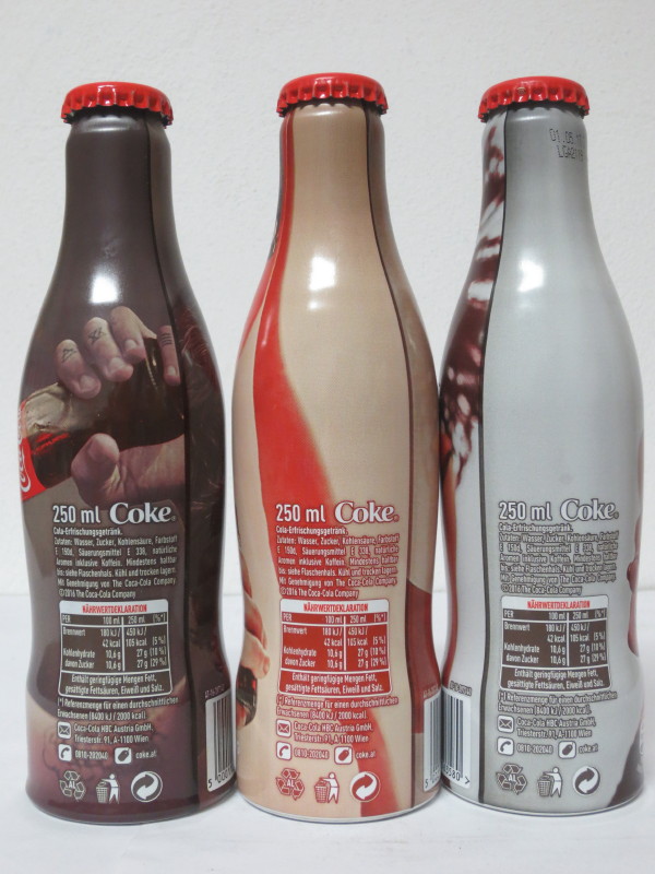 Coca Cola TASTE THE FELING SET 3 BOTTLES  (25cl) (AUSTRIA)
