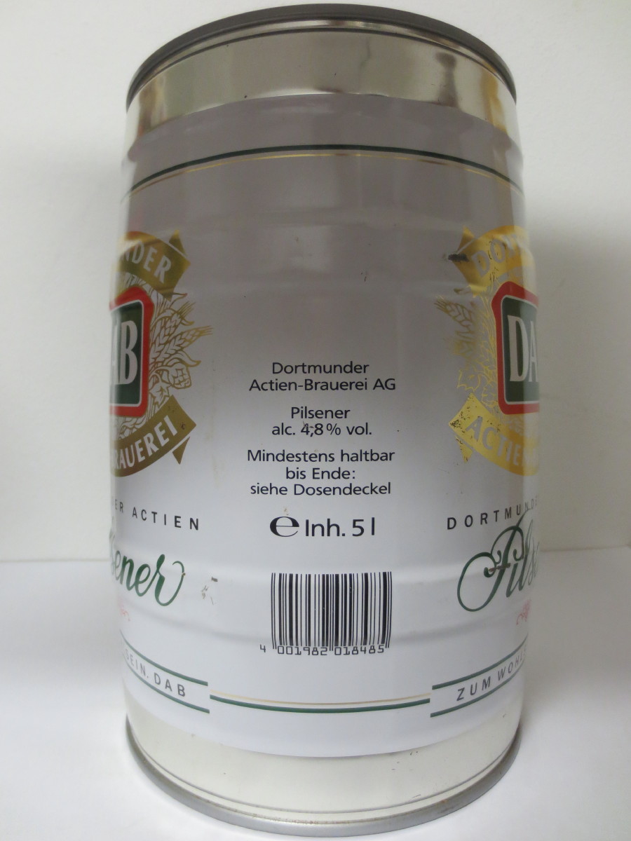 DAB DORTMUNDER ACTIEN Pilsener ZUM WOHLSEIN. DAB