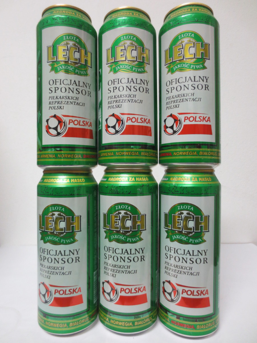 LECH complete football 6 cans set from POLAND (50cl) (B/O)