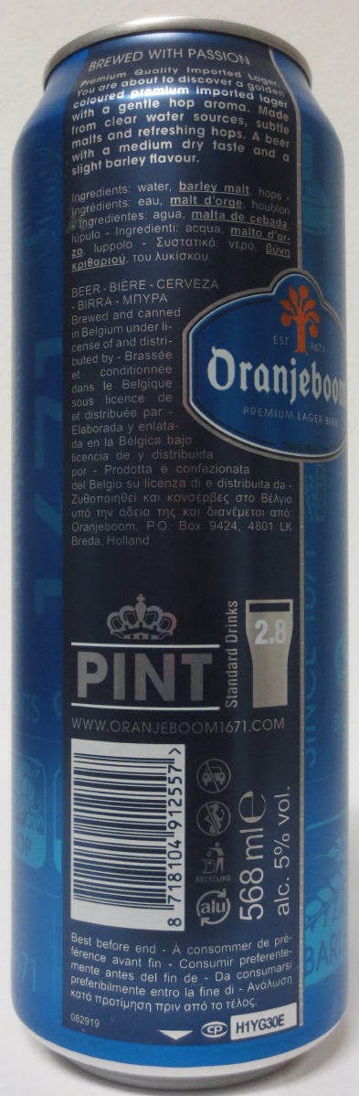 Oranjeboom PREMIUM LAGER BEER IMPORTED (56,8cl) (B/O) Nr.1