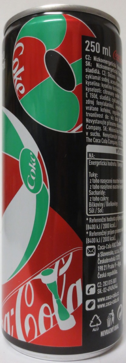 Coca Cola zero CUKRU zero KALORIÍ from CZECH REPUBLIC (25cl) (B/O)