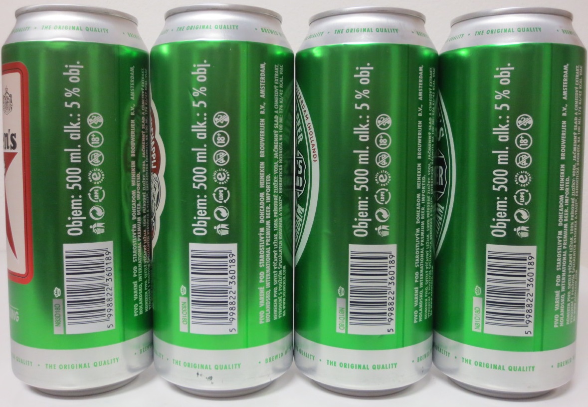 Heineken 4 cans set from HUNGARY (50cl) 