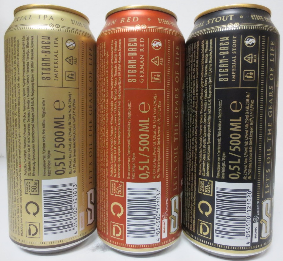 STEAM BREW 3 cans complete set for OST EUROPA market (50cl) (B/O)