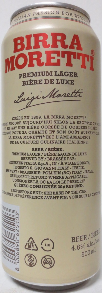 BIRRA MORETTI L´ AUTENTICA from ITALY (50cl) (B/O)