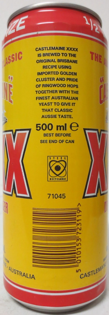 CASTELMAINE XXXX DRAUGHT LAGER (50cl) 
