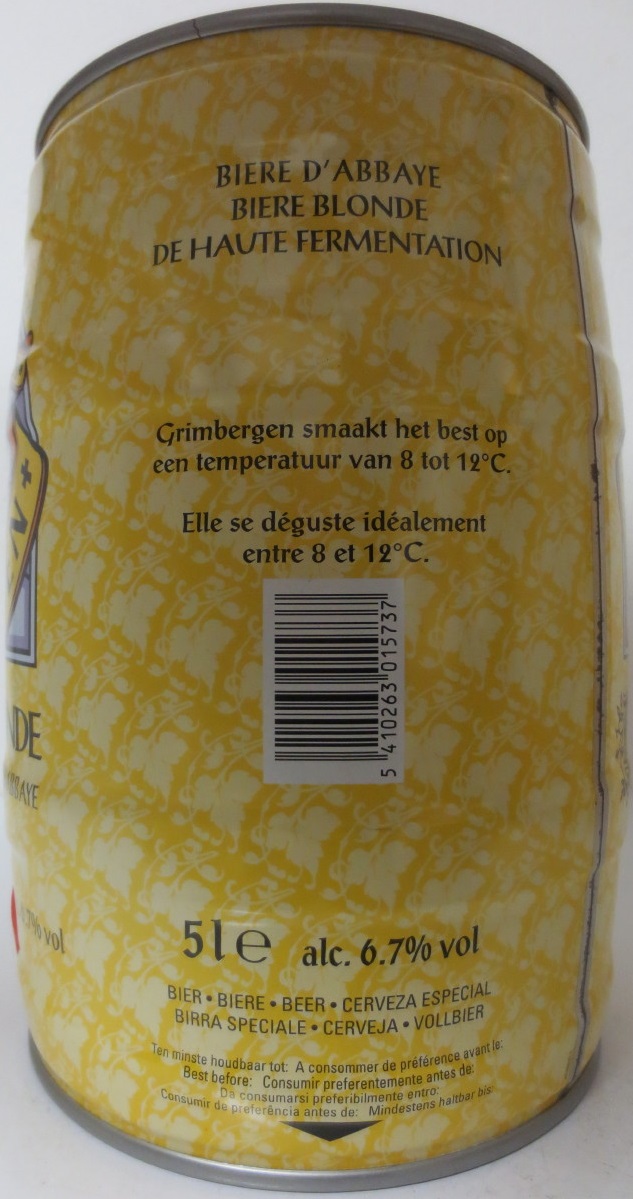 GRIMBERGEN BLOND BLONDE ABDIJBIER BIERE D´ABBAYE