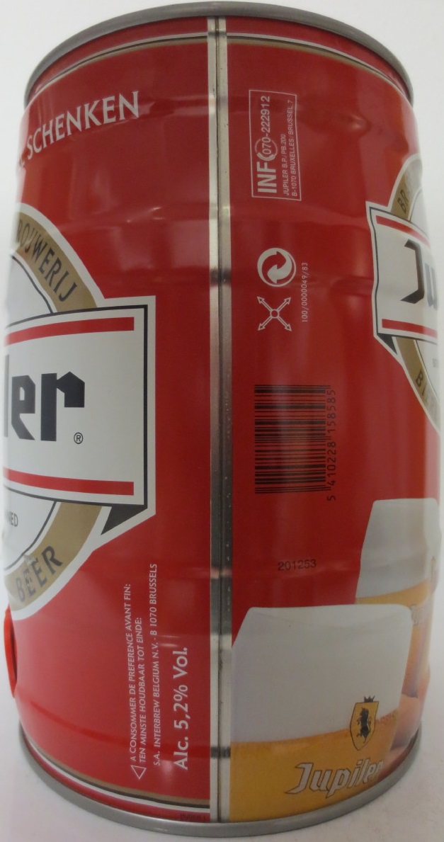 Jupiler BREWED AND CANNED IN BELGIUM Nr.2