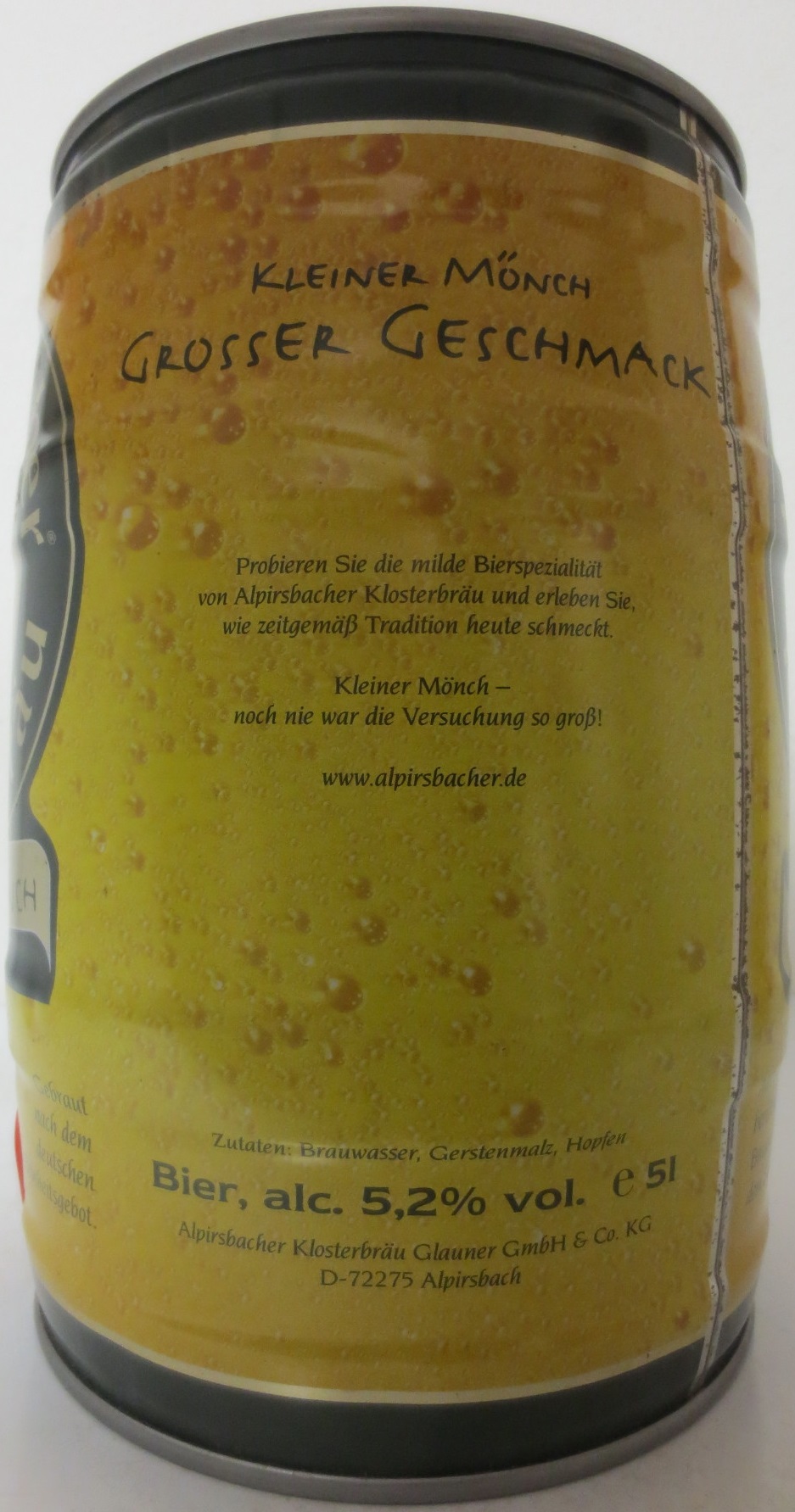 Alpirsbacher Klosterbräu KLEINER MÖNCH (5L) 