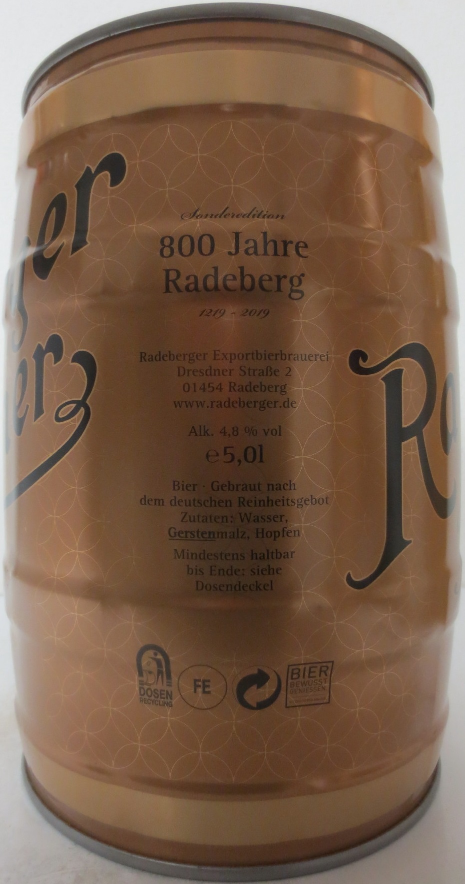Radeberg Pilsner Brauart Seit 1872 Sonderedition 800 Jahre Radeberg 1219-2019