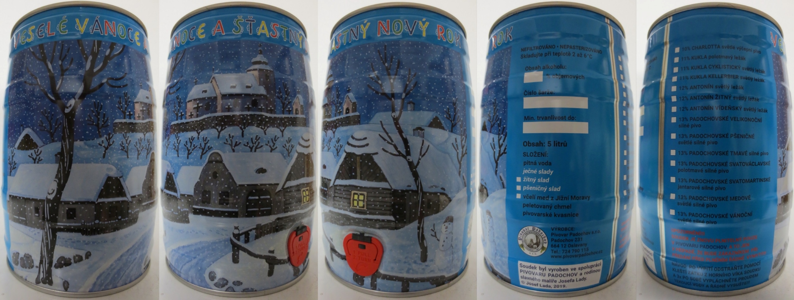 Pivovar Padochov VESELÉ VÁNOCE A ŠŤASTNÝ NOVÝ ROK (5L) č.1