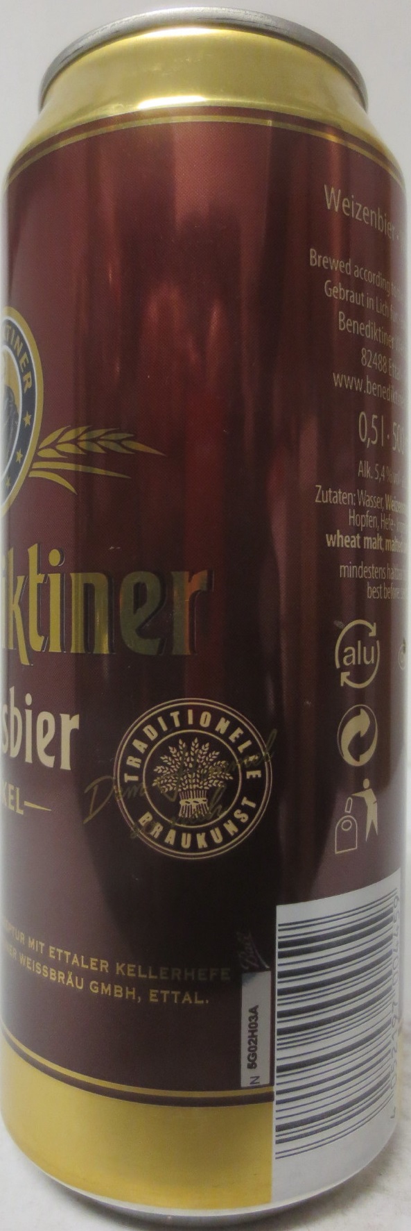 Benediktiner Weissbier DUNKEL (50cl) 