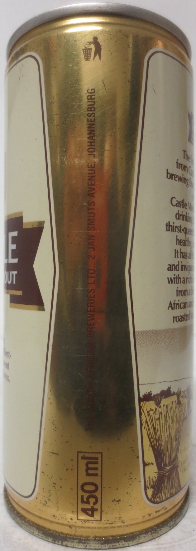 CASTLE MEDIUM STOUT (CS) (45cl) (WITHOUTH BOTTOM) 