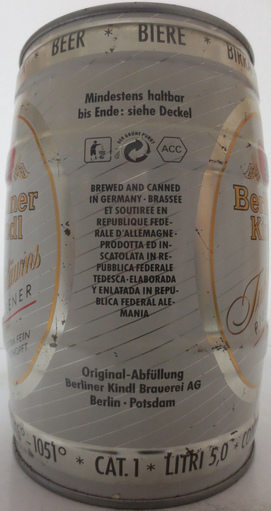 Berliner Kindl Jubiläums PILSENER EXTRA FEIN GEHOPFT Nr.2