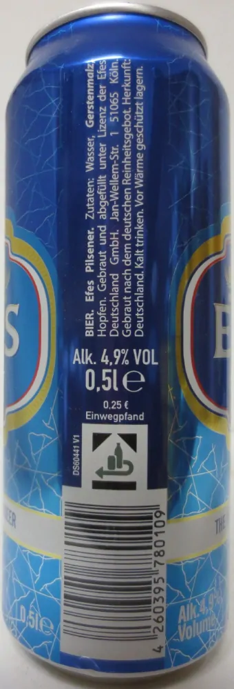 EFES Pilsener THE MEDITERRANEN BEER (50cl) (B/O) Nr.1