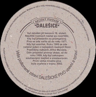 DALEŠICKÝ DALEŠICKÁ 11% Pivo světlý ležák (PTMP-Km-ab)