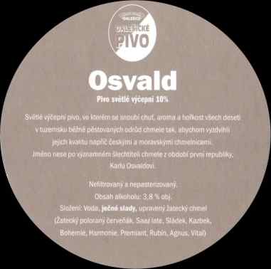 Osvald Pivo světlé výčepní Chmeleno deseti českými chmely (PTMP-K-ab) 105mm - silný karton 