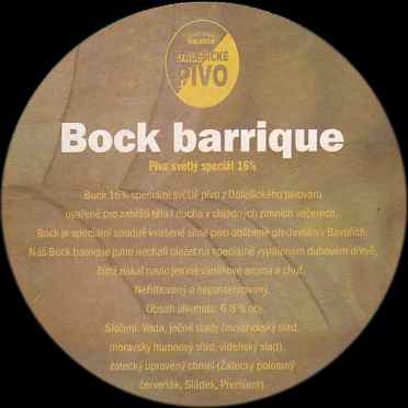 Bock barrique Pivo světlý speciál Pivo! (PTMP-K-ab) 