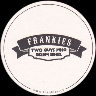 FRANKIES TWO GUYS WHO BREW BEER www.frankies.cz (jedna strana černá, druhá bílá) (PTMP-K-ab) 