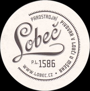 Lobeč P.L. 1586 PAROSTROJNÍ PIVOVAR V LOBČI U MŠENA . WWW.LOBEC.CZ (černo/bílý) (PTMP-K-ab) 