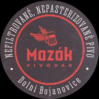 Mazák PIVOVAR Dolní Bojanovice NEFILTOVANÉ, NEPASTERIZOVANÉ PIVO (červený) (PTMP-K-ab)