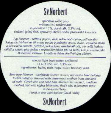 Sv. NORBERT SPECIAL BEER easter www.klasterni-pivovar.cz (PTMP-K-ab) 