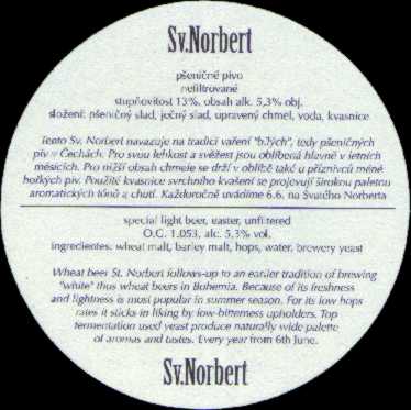 Sv. NORBERT SPECIAL BEER weizen www.klasterni-pivovar.cz (PTMP-K-ab) 