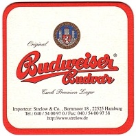 Original Budweiser Budvar Czech Premium Lager Importeur & Co. - Hamburg (PTEX-Č-ab)