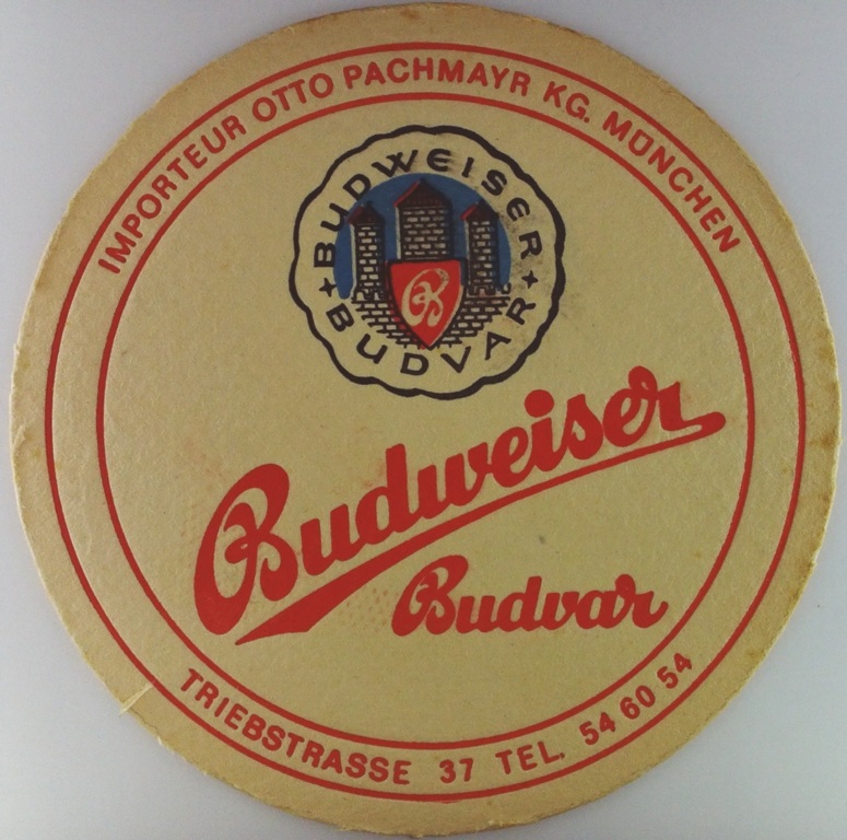 Budweiser Budvar IMPORTEUR OTTO PACHMAYR KG. MÜNCHEN (PTEX-K-ab)