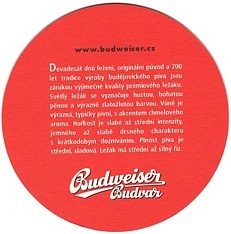 Budweiser Budvar Original Czech Premium Lager www.budweiser.cz (PTEX-K-ab)