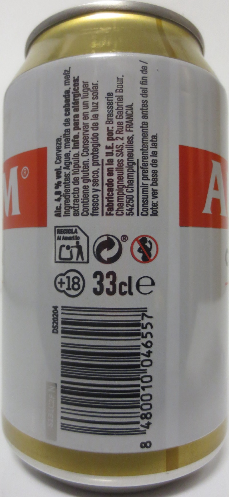 AURUM CERVEZA LAGER Alc. 4,8% Vol. (33cl) (B/O) 