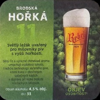 Rebel HAVLÍČKOBRODSKÉ PIVO 1834 BRODSKÁ HOŘKÁ 11 (PTVP-Č-ab)