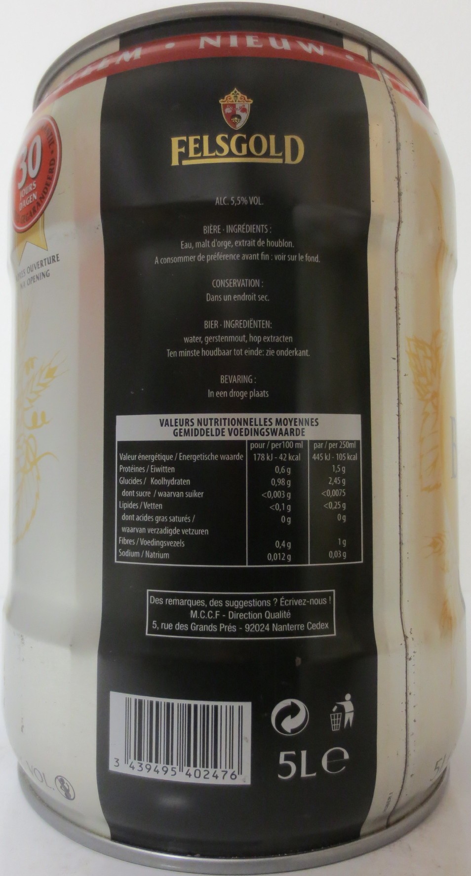 FELSGOLD BIĚRE BLONDE SPÉCIALE (5L) Nr.1 