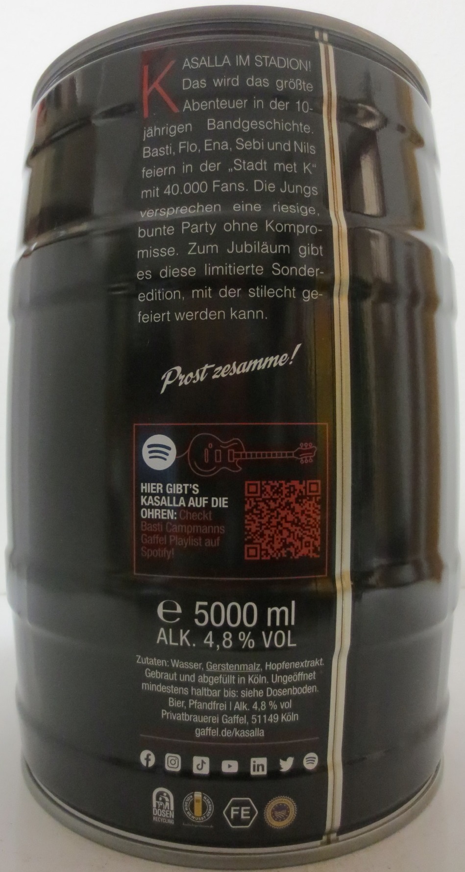 Gaffel kölsch KASALLA 10 JAHRE (5L) Nr.1