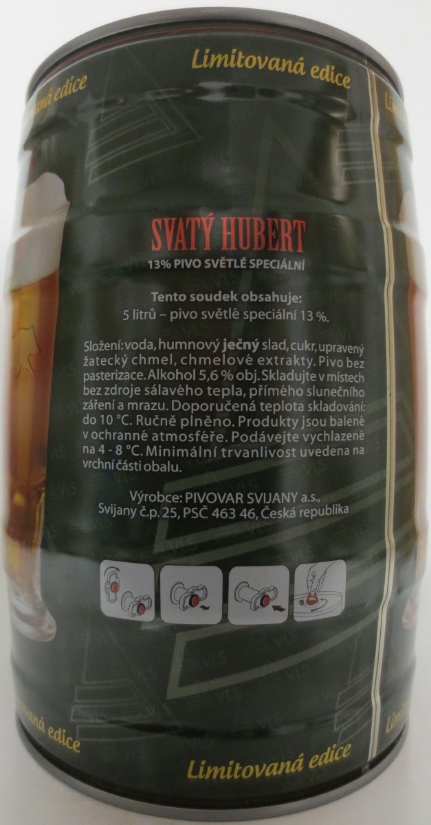 Svijany SVATÝ HUBERT Speciální světlé pivo 13% 