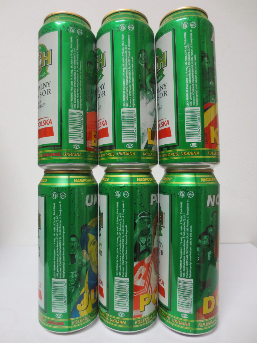 LECH complete football 6 cans set from POLAND (50cl) (B/O)