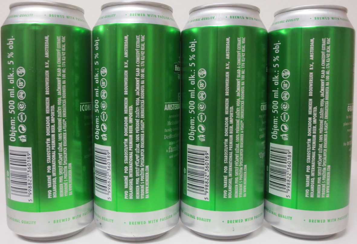 Heineken 4 cans set from HUNGARY (50cl) 