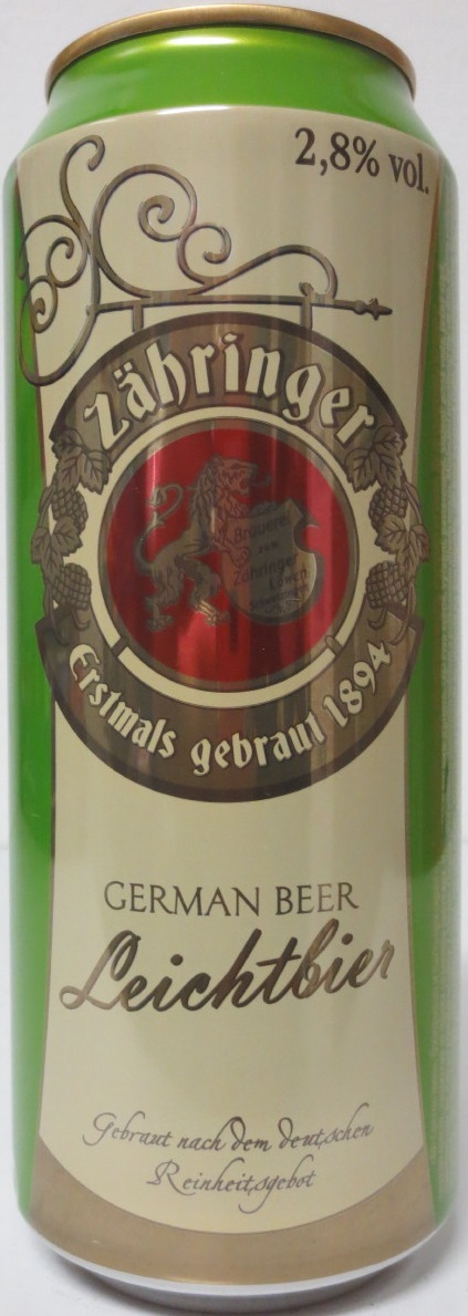 zähringer GERMAN BEER Light Beer (50cl) (B/O) Nr.1 
