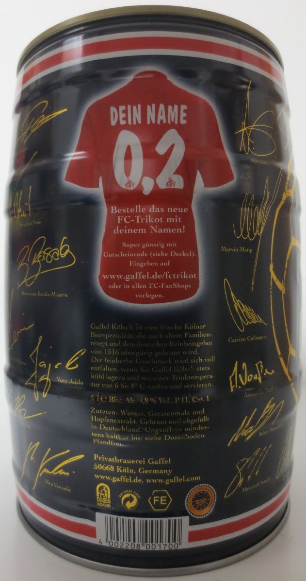 Gaffel kölsch 1.FC KÖLN (5L) Nr.2