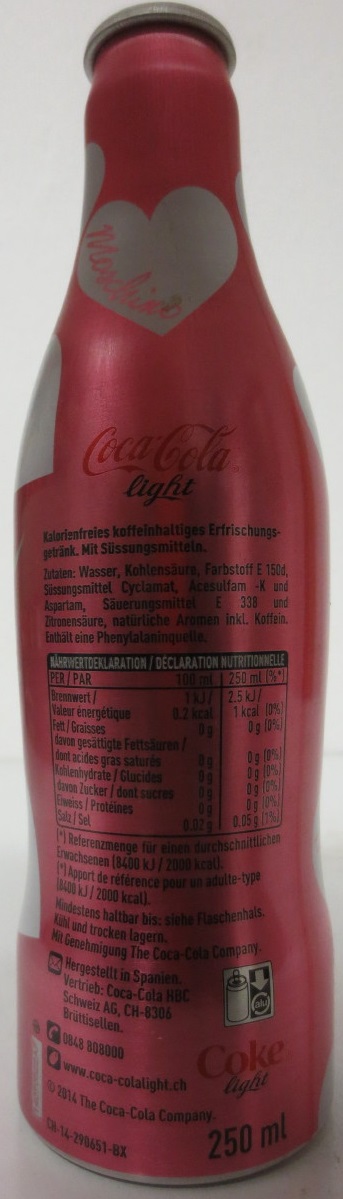 Coca-Cola light MOSCHINO (25cl) (SWITZERLAND)