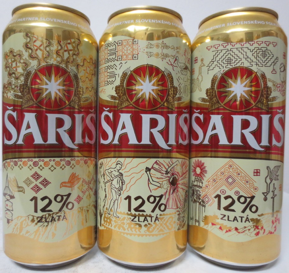 ŠARIŠ 12% ZLATÁ complete set from SLOWAKIA (50cl)