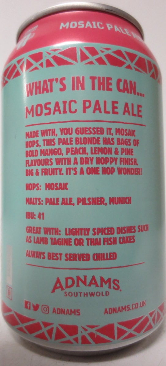 ADNAMS SOUTHWOLD MOSAIC PALE ALE 4,1% ABV (33cl)