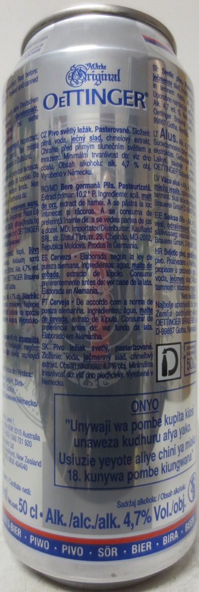 OETTINGER Pils (50cl) (B/O) Nr.1