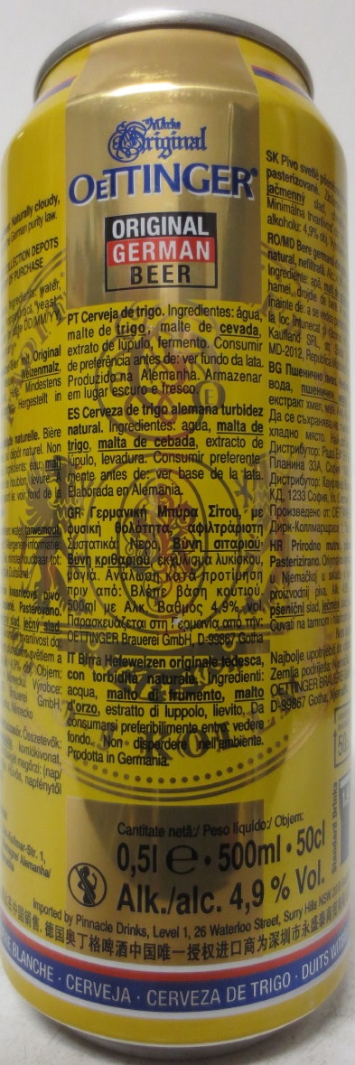 OETTINGER Weissbier Naturtrüb (50cl) (B/O) Nr.1
