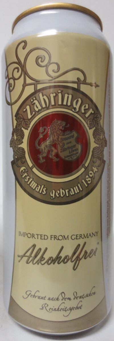 zähringer IMPORTED FROM GERMANY Non-alkoholic (50cl) (B/O) Nr.1