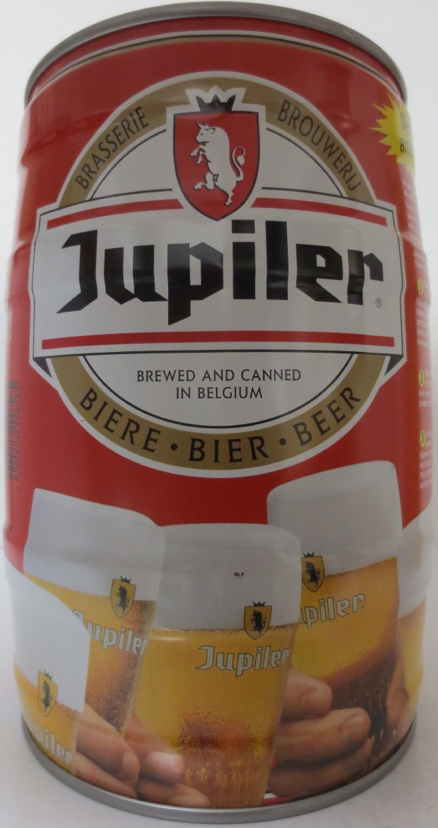 Jupiler BREWED AND CANNED IN BELGIUM Nr.1