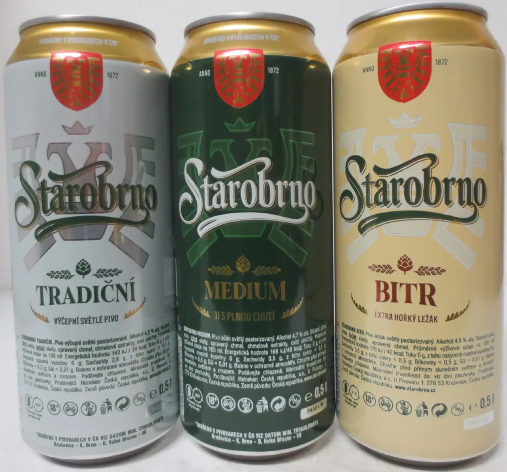 Starobrno serie 3 cans from Czech Republic 2024 (50cl) 
