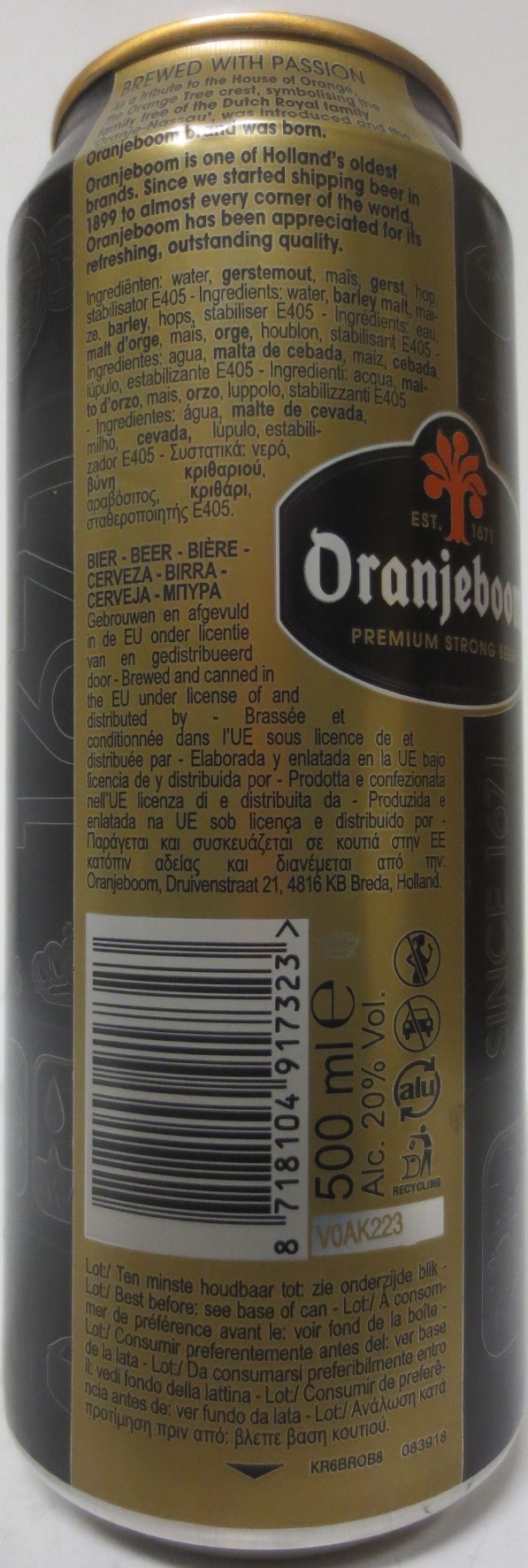 Oranjeboom 20 IMPORTED SUPREME STRONG (50cl) 